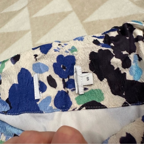 Tanya Taylor vintage inspired puff sleeve tie waist ruffle neck mini dress - Picture 4 of 4